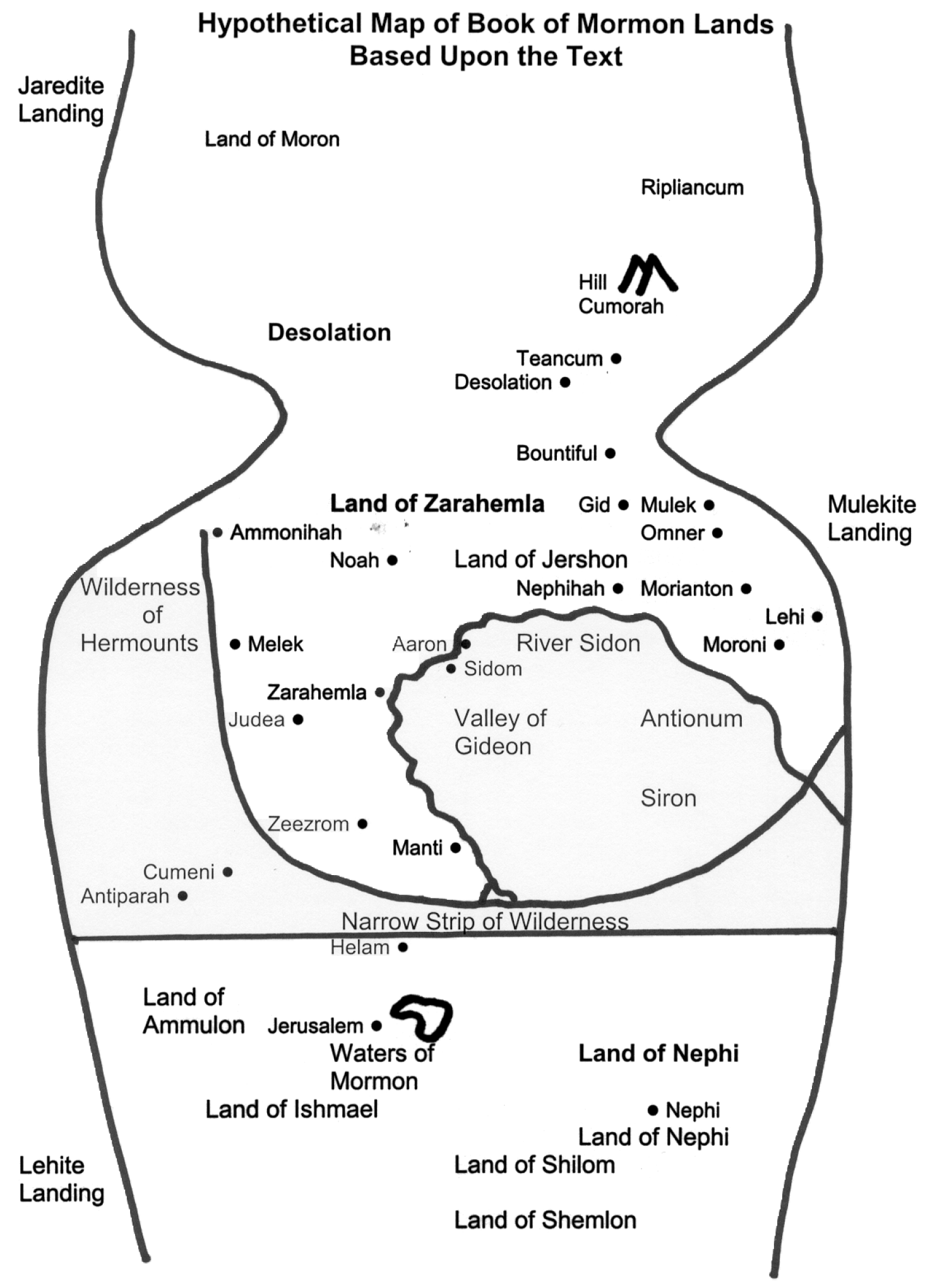 Hypothetical Map of Book of Mormon Lands